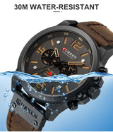 CURREN 8314 Waterproof Sport Watch Genuine Leather Smart Watches  