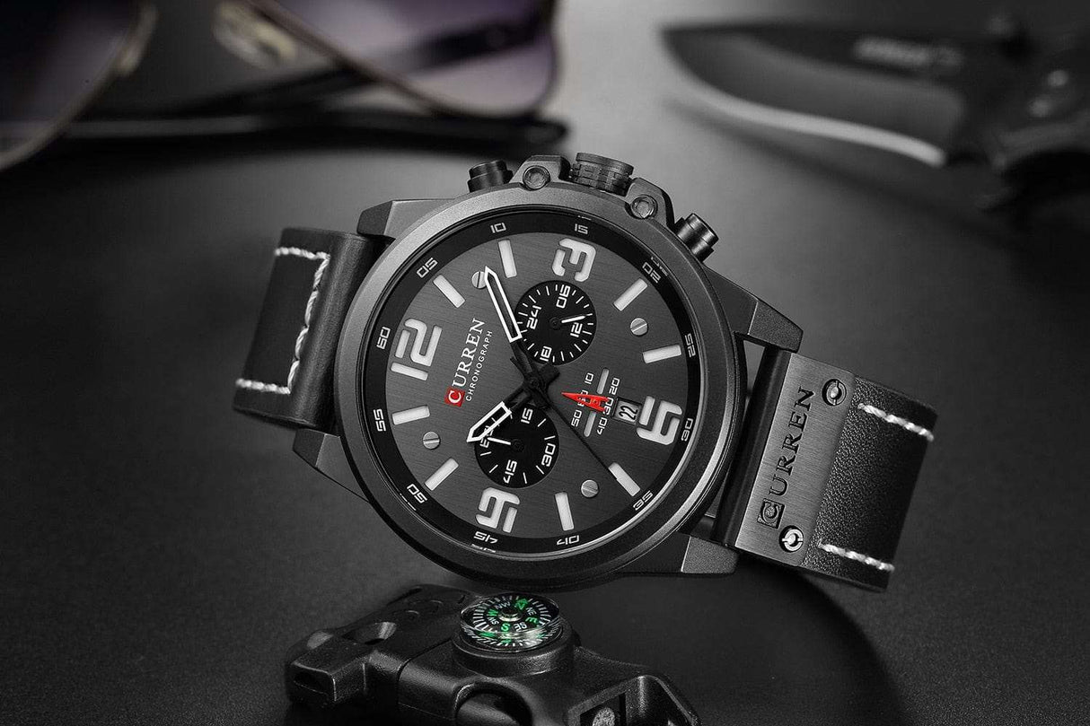 CURREN 8314 Waterproof Sport Watch Genuine Leather Smart Watches  