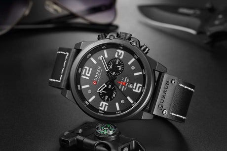 CURREN 8314 Waterproof Sport Watch Genuine Leather Watchs  