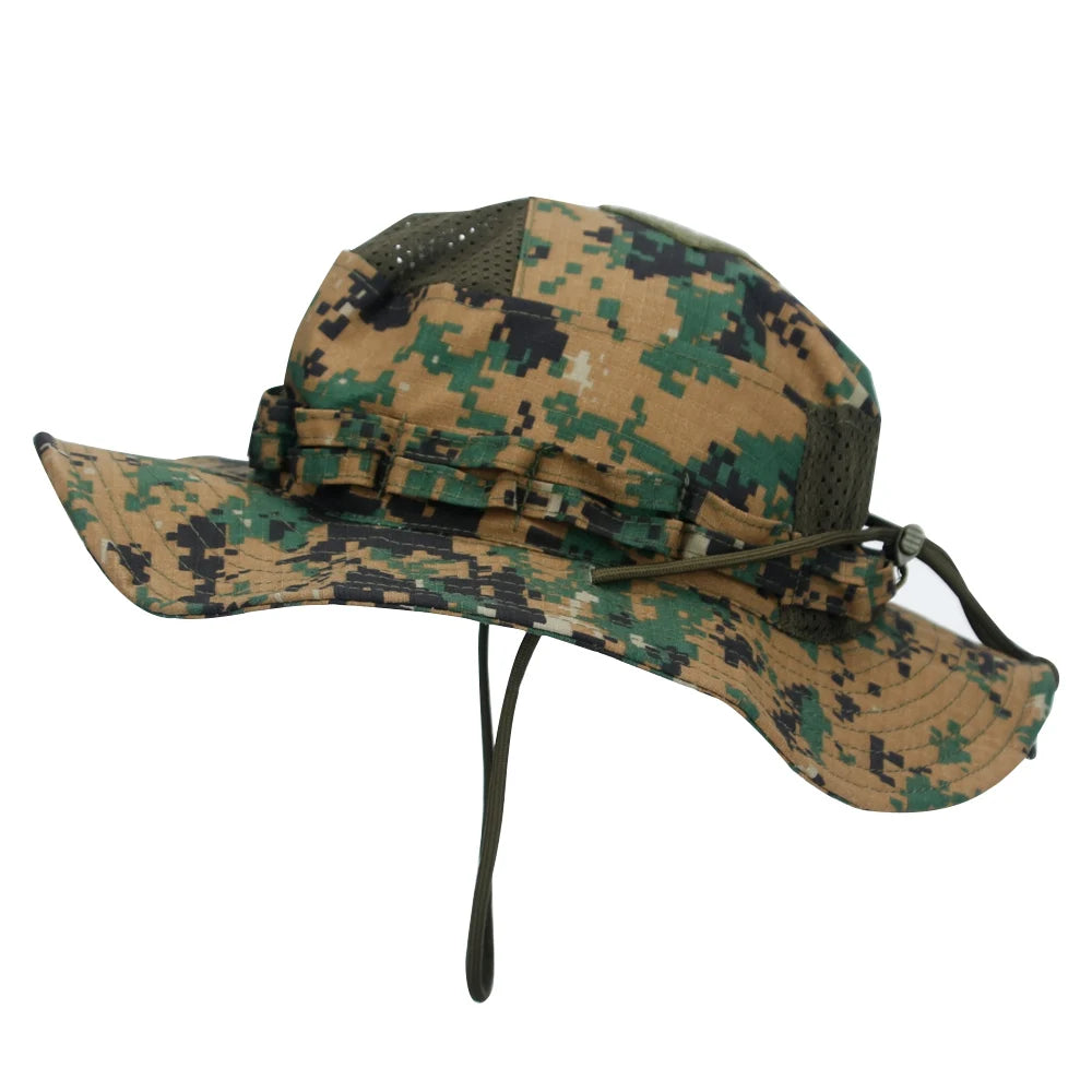 Camo Brimmed Breathable Bucket Hat tactical hats  