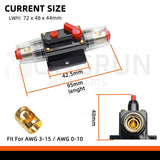 Circuit Breaker Fuse 20A to 300A Manual Reset Waterproof 12V 48V electrical supplys  
