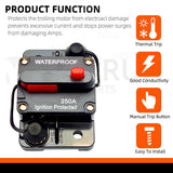 Circuit Breaker Fuse 20A to 300A Manual Reset Waterproof 12V 48V electrical supplys  