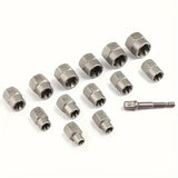 Damaged Nut Bolt Extractor Remover Set 14Pcs Impact Socket Set tools  