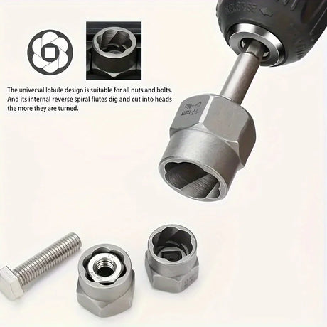 Damaged Nut Bolt Extractor Remover Set 14Pcs Impact Socket Set tools  