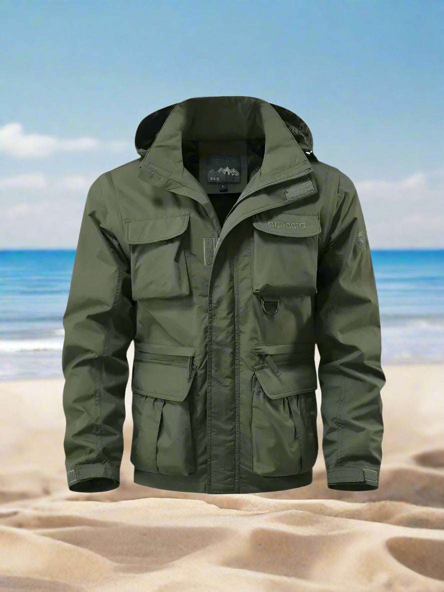 Detachable Sleeves & Hood Windproof Jacket Fleece Lined Workwear Outdoor Clothing  