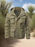 Detachable Sleeves & Hood Windproof Jacket Fleece Lined Workwear Outdoor Clothing  