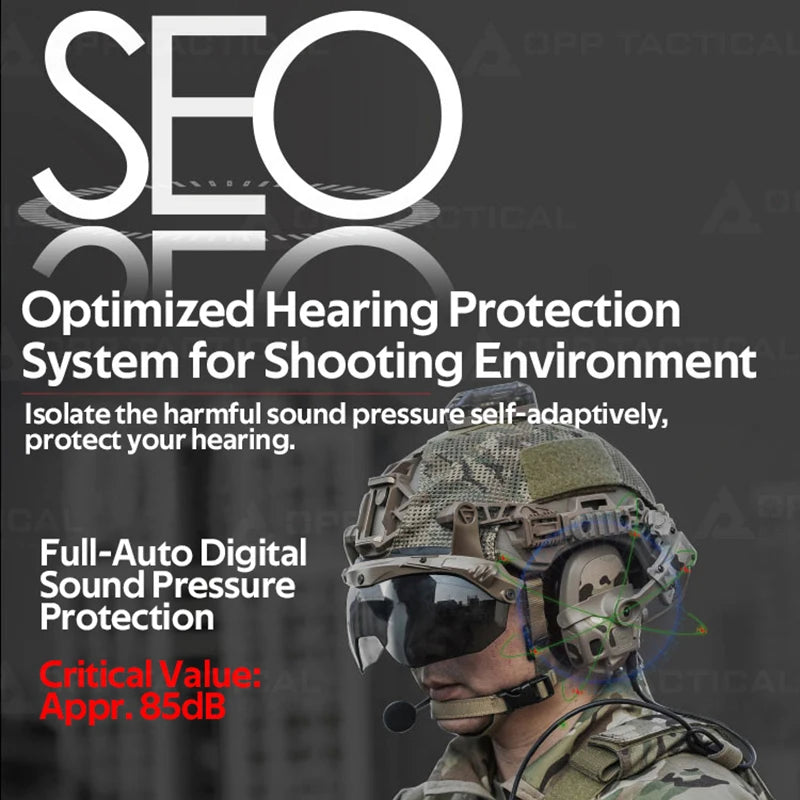 Digital Dual DSP Tactical Headset - Advanced Noise Reduction Eyes Ears & Hands  