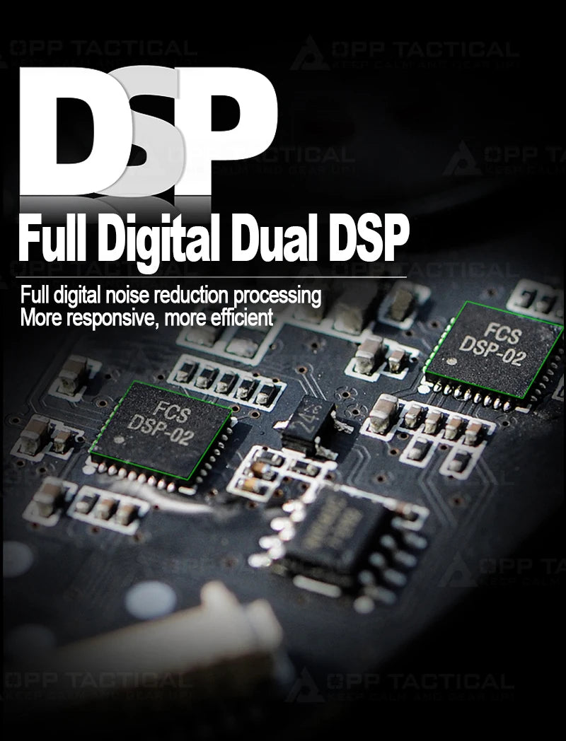 Digital Dual DSP Tactical Headset - Advanced Noise Reduction Eyes Ears & Hands  