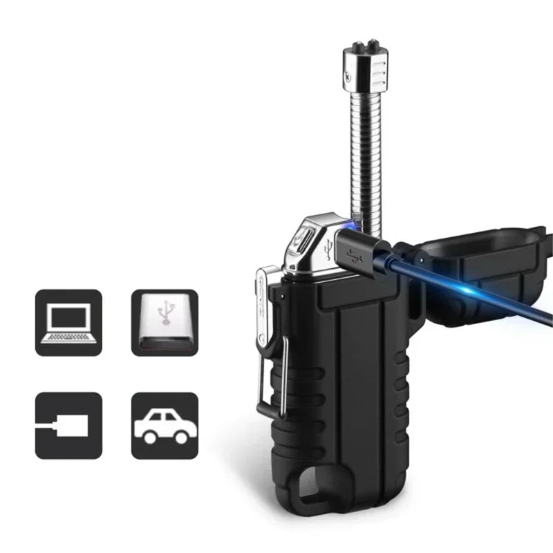 F37 Arc Plasma Waterproof Double Arc Lighter USB Rechargeable electrical supplys  