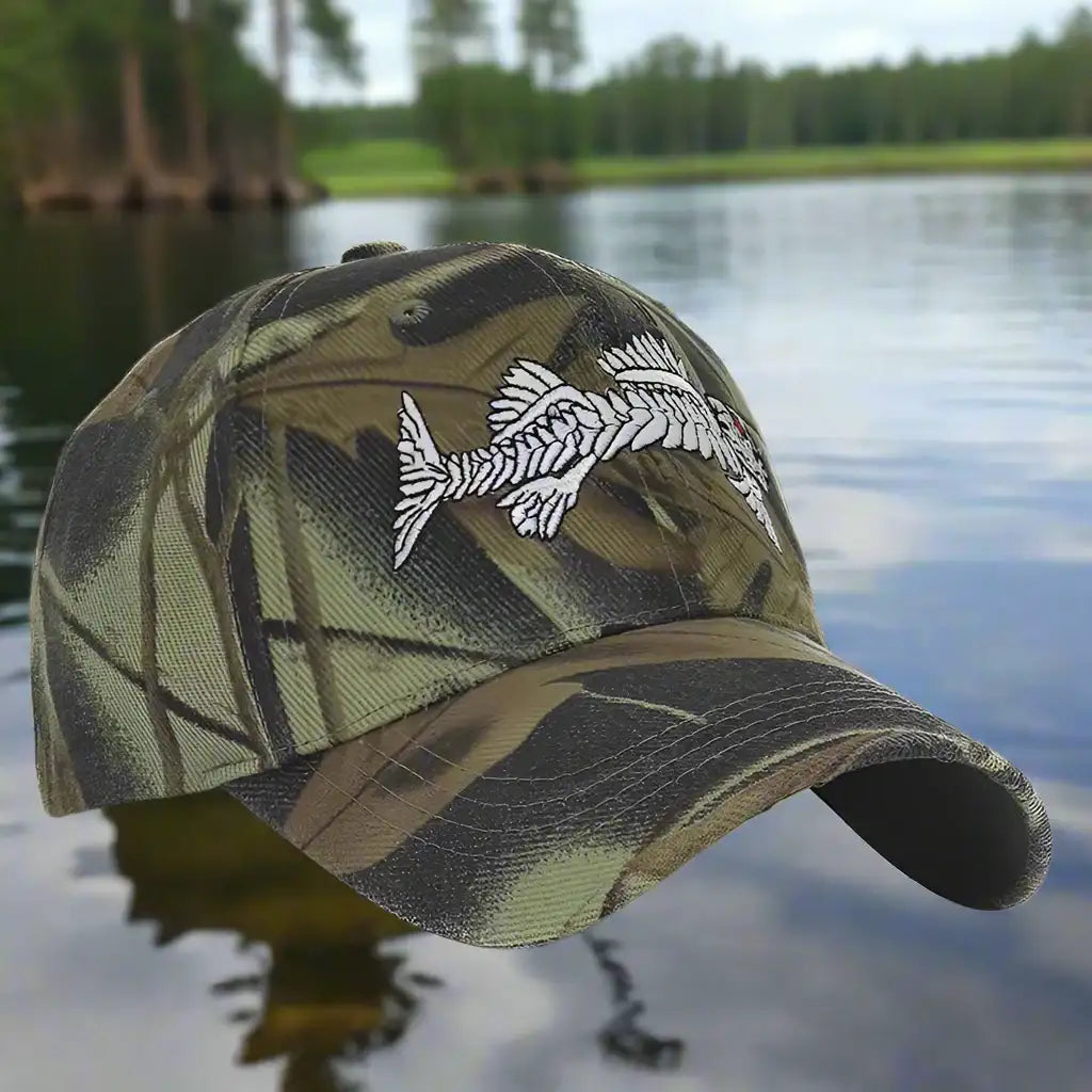 Fish Bone Camo Fishing Caps Cotton Jungle Hat Unisex caps  