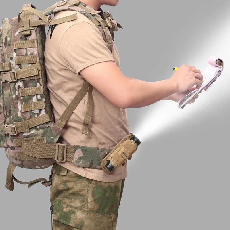 Flashlight Pouch 360 Degree Belt Clip Torch Holder Helmet & Pack Accessories  