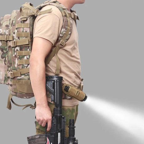 Flashlight Pouch 360 Degree Belt Clip Torch Holder Helmet & Pack Accessories  