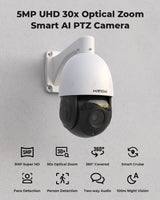 H.view 5MP 30X PoE PTZ Security Camera, Human Detection Security Cameras  