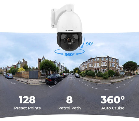 H.view 5MP 30X PoE PTZ Security Camera, Human Detection Security Cameras  