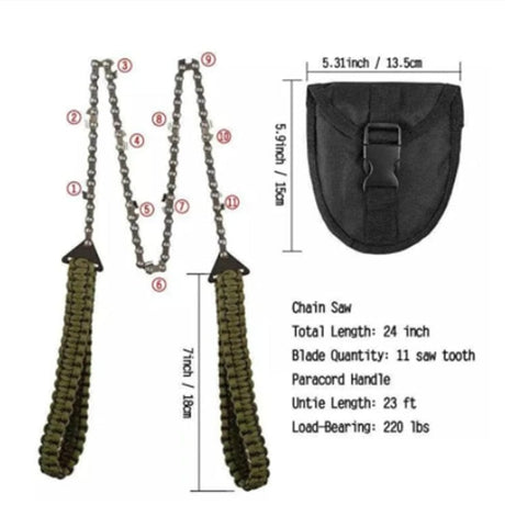 Hand Saw Portable Pocket Chain Saw Paracord Handle Emergency Survival survival  