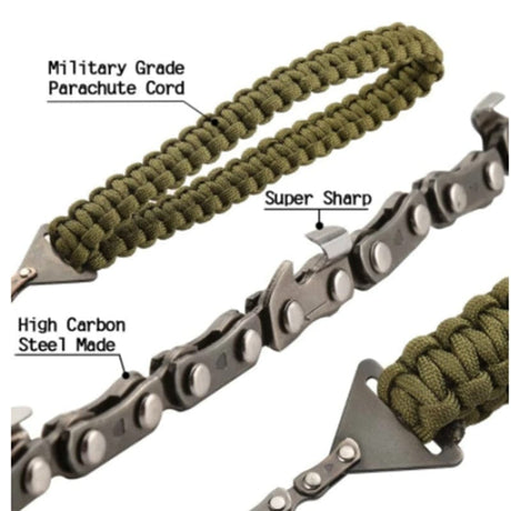 Hand Saw Portable Pocket Chain Saw Paracord Handle Emergency Survival survival  