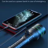 High Power LED Flashlight USB Rechargeable Powerful Tactical Torch Optics  