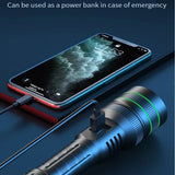 High Power LED Flashlight USB Rechargeable Powerful Tactical Torch Optics  