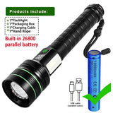 High Power LED Flashlight USB Rechargeable Powerful Tactical Torch Optics  