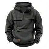 Hoodie Sweatshirt Half Zip with Pockets Solid Color Hoody outdoor equipment  