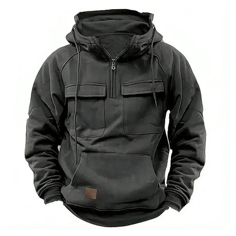 Hoodie Sweatshirt Half Zip with Pockets Solid Color Hoody outdoor equipment  