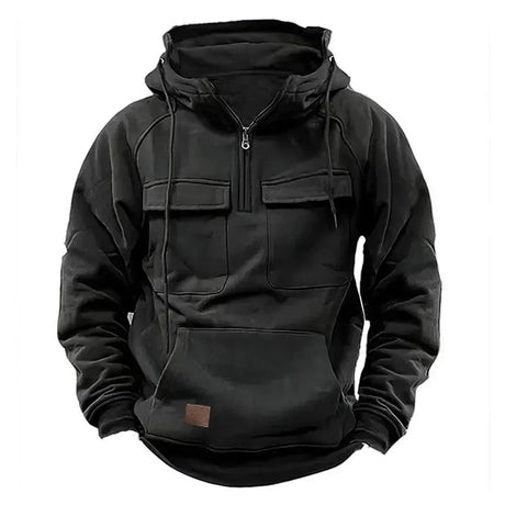 Hoodie Sweatshirt Half Zip with Pockets Solid Color Hoody outdoor equipment  