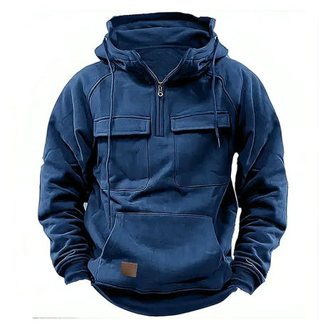 Hoodie Sweatshirt Half Zip with Pockets Solid Color Hoody outdoor equipment  
