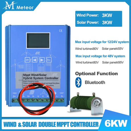MPPT Hybrid Controller Wind & Solar 1kw 2kw 3kw & Dump Load Resistor Wind & Solar Controllers  