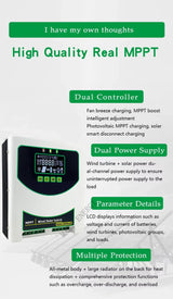 MPPT Wind Solar Hybrid Controller 1kw, 1.5kw, 2kw & 3kw Wind & Solar Controllers  