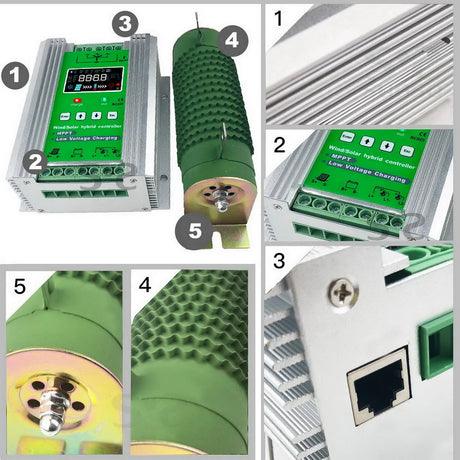 Mars 1kW-3kW Wind & Solar Hybrid MPPT Controller Lifepo4 Full Battery Display Wind Power  