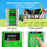 Mars 1kW-3kW Wind & Solar Hybrid MPPT Controller Lifepo4 Full Battery Display Wind Power  