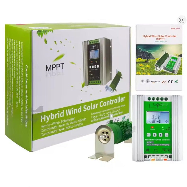 Mars 1kW-3kW Wind & Solar Hybrid MPPT Controller Lifepo4 Full Battery Display Wind Power  