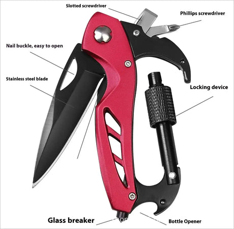 Multi-Tool Carabiner - Camping EDC Clip Multi-tools  