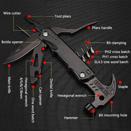Multitool Pliers  Hammer Adjustable Spanner Stainless Steel Multi-tools  