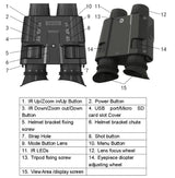 NV8000 Night Vision Google Binoculars Head mountable Infrared Optics  