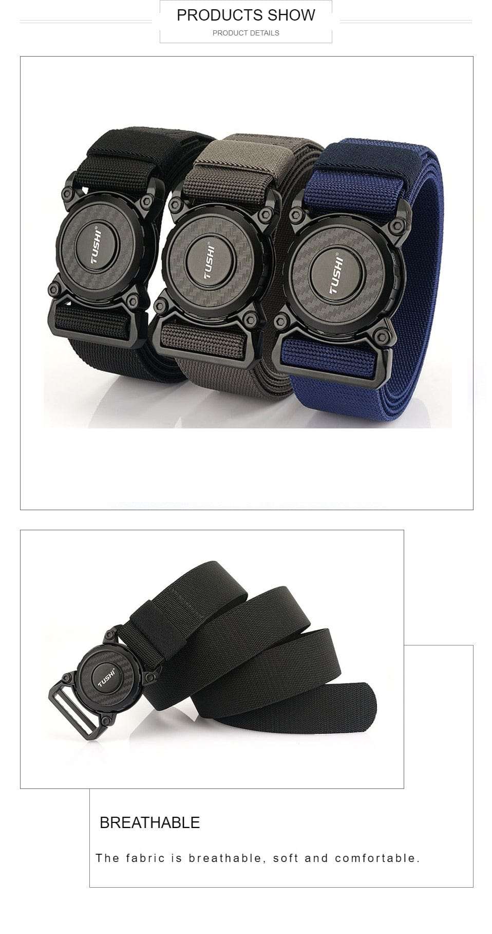 New Rotary Quick Release Metal Buckle Belts tacticle clothing  