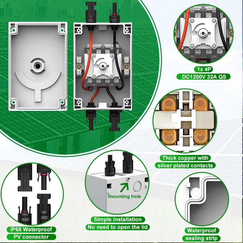 PV Solar Photovaltaic Disconnect Switch Isolator electrical supplys  