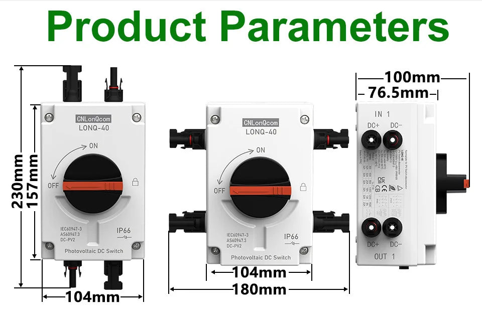 PV Solar Photovaltaic Disconnect Switch Isolator electrical supplys  