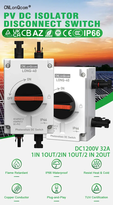 PV Solar Photovaltaic Disconnect Switch Isolator electrical supplys  