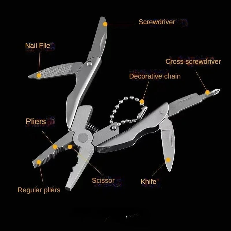 Pocket Multitool Pliers Knife Screwdriver Stainless Steel survival  