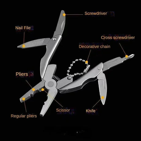 Pocket Multitool Pliers Knife Screwdriver Stainless Steel survival  