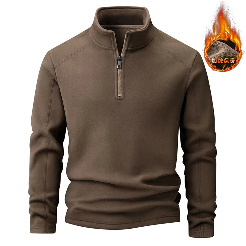 Polar Fleece Stand-up Collar Half-zipper L-9XL Large Size Outdoor Shirts & Tops  