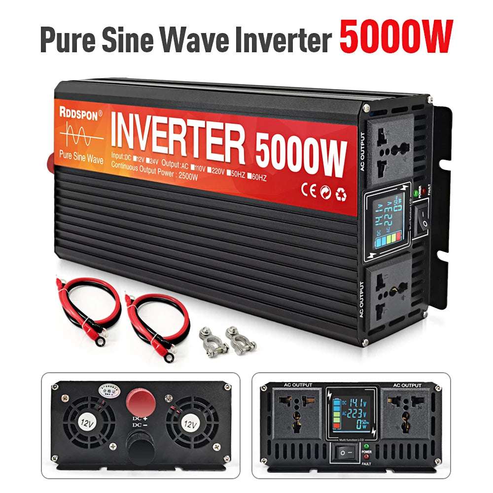Pure Sine Wave Inverter 3kw, 4kw & 5kw Peak Power  DC 12V 24V pure sine inverter  