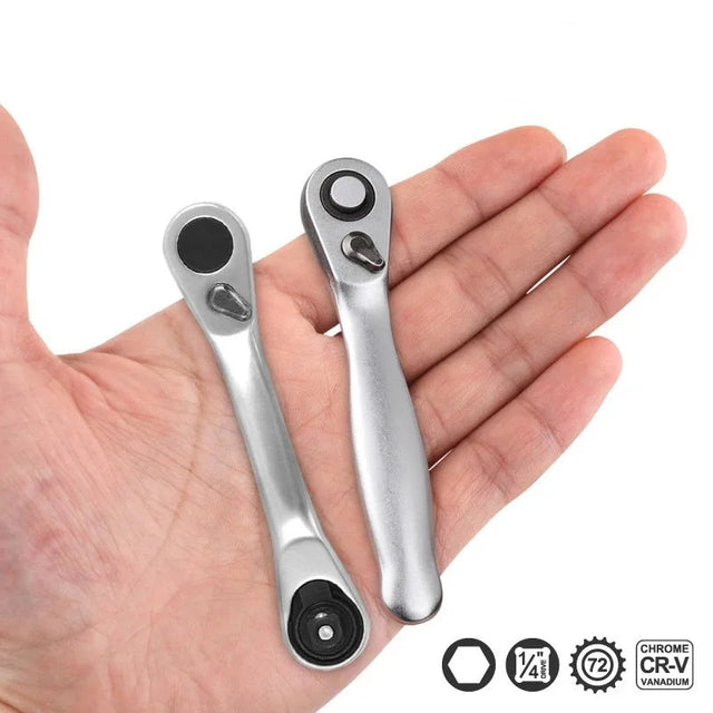 Quick Release Hex Head & Socket 1/4 inch Double Ended Ratchet tools  