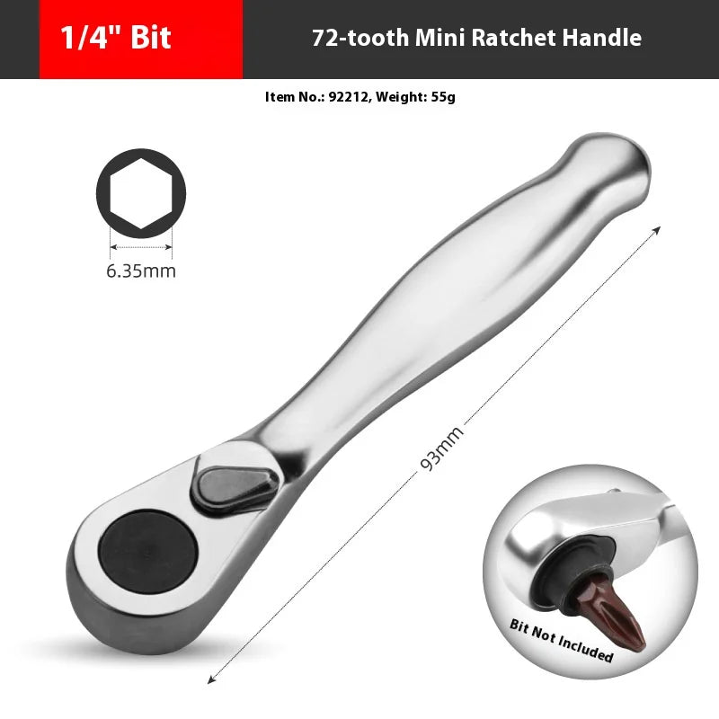 Quick Release Hex Head & Socket 1/4 inch Double Ended Ratchet tools  