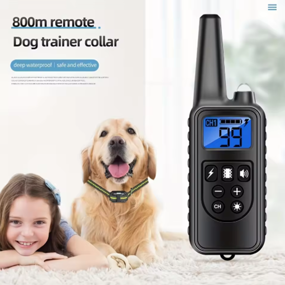 Rechargeable Dog Training & Anti-Bark Collar 800m Dog Stuff  