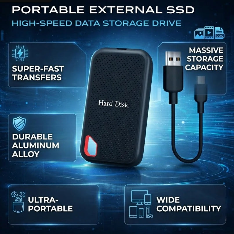 Rugged External SSD Hard Drive (1TB - 256TB) Smart Technology  
