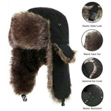 Russian Furr lined winter Bomber Hat Thermal & Wool Beanies  