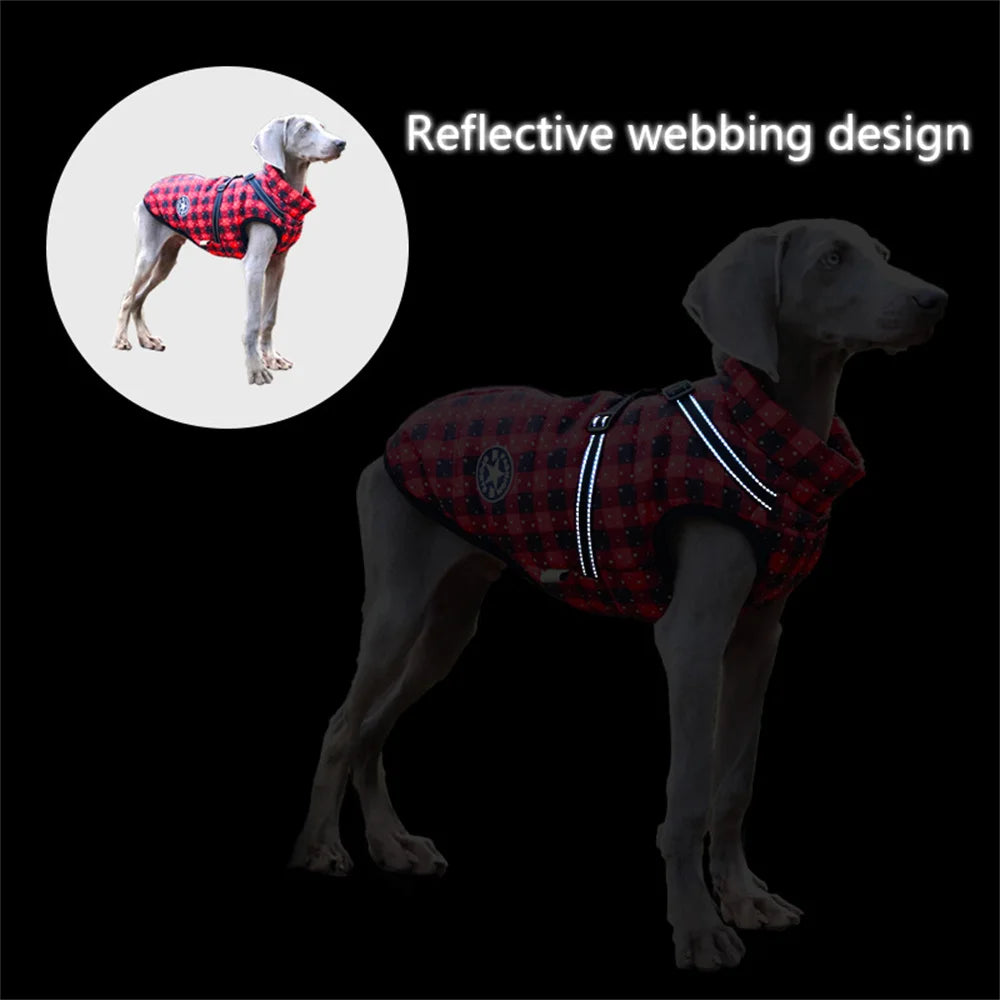 S-5XL Warm Winter Dog Coat Jacket With Harness Dog Stuff  