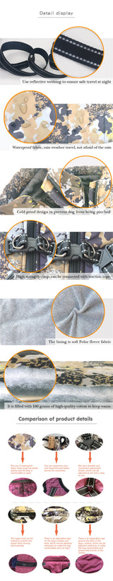 S-5XL Warm Winter Dog Coat Jacket With Harness Dog Stuff  